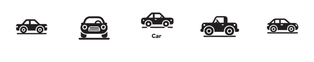 vector collection of car icon silhouettes