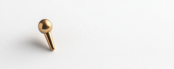 Simple Brass Object on White Background