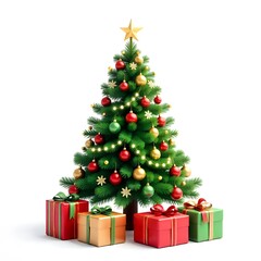 Festive Christmas Tree with Presents Xmas Decorations Holiday Gifts