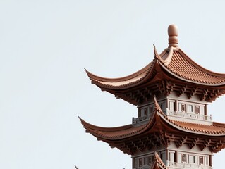 Obraz premium Elegant chinese pagoda architecture tranquil garden setting detailed view classic asian design serene atmosphere