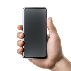 Smartphone in Hand, Black Screen, Modern Device, Mobile Technology, Blank Display, Digital Gadget, H