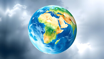 Naklejka premium watercolor of planet earth, angled photoshot, with white tones