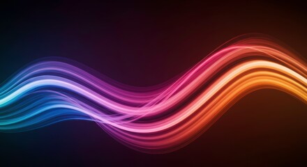 Naklejka premium Abstract Flow of Colors: An abstract digital art image depicting a dynamic flow of vibrant colors forming a rhythmic wave. The interplay of light and shadow creates a sense of movement and energy.