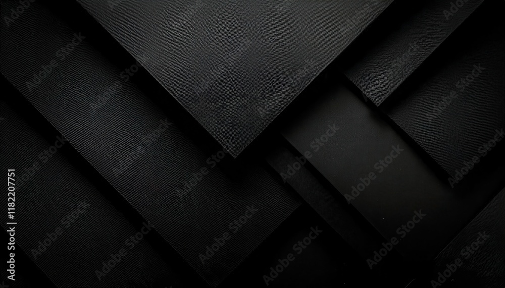 Aufkleber overlapping black textured geometric layers with minimalistic design for modern background, branding, or web graphics