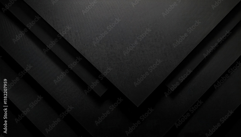 Aufkleber overlapping black textured geometric layers with minimalistic design for modern background, branding