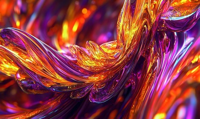 Obraz premium Swirling abstract vibrant colors, dynamic flow, digital art.