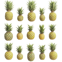 Pineapple Pattern: A Delightful Arrangement of Fresh Pineapples