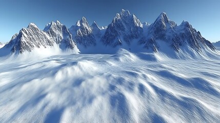 Majestic Snow-Capped Mountains: A Serene Winter Landscape