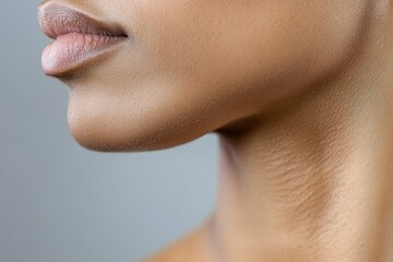 Obraz premium Close up of a womans lips and neck