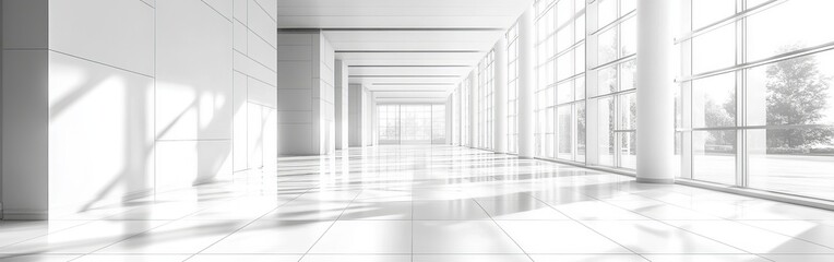 A clean, sunlit white studio with shadow effects, perfect as a minimalist background for design concepts or product presentations.