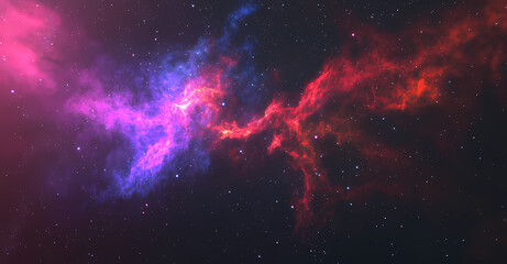 Fototapeta premium An amazing nebula and stars in deep space, colorful and vibrant