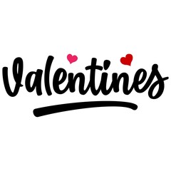 Valentine’s Day typography text on plain white transparent isolated background for card, shirt, hoodie, sweatshirt, apparel, tag, mug, icon, poster or badge