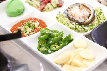 Korean food. Sliced ​​Cheongyang Pepper