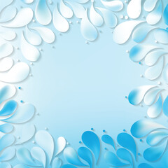 Obraz premium Abstract Light Blue Floral Ornamental Drops Background