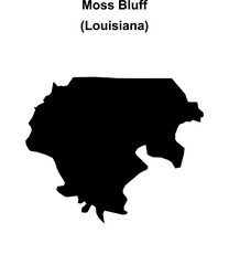 Moss Bluff (Louisiana) blank outline map