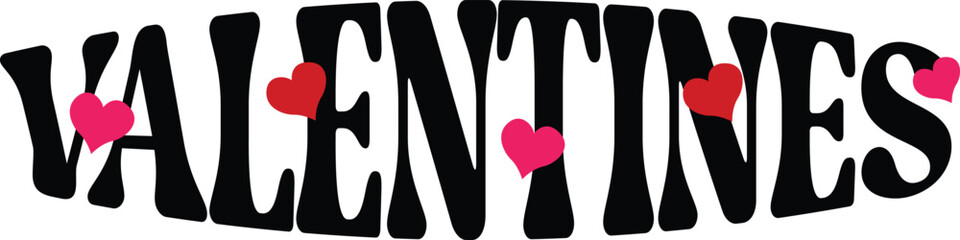 Valentine’s Day typography text on plain white transparent isolated background for card, shirt, hoodie, sweatshirt, apparel, tag, mug, icon, poster or badge