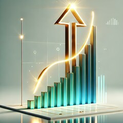 business graph with arrow