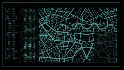 The system detected the target on a map of the city, highlighting the location