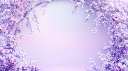 Lavender Orchids Frame A Soft Pastel Background