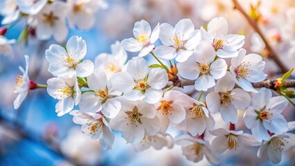 Fototapeta premium Isolated, high-res PNG images of white cherry blossoms, ideal for spring-themed designs, botanical projects, and nature backgrounds.