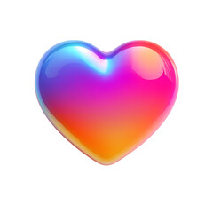 Vibrant Gradient Heart Colorful, Glossy, 3D Rendered Love Symbol