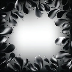 Abstract Black And White Ornamental Drops Background