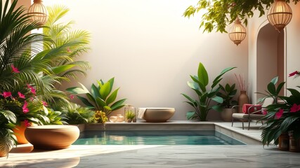 Fototapeta premium Romantic Wellness Oasis - Luxurious Valentine's Day Escape
