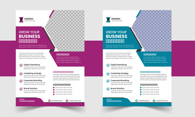 Naklejka premium Modern Business Flyer Design for Corporate Marketing, Promotion and Advertising