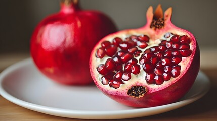 Harvesting juicy pomegranates orchard fruit photography natural setting close-up view organic freshness