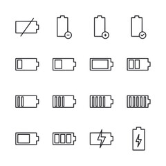 A set of battery icons with a check mark on the right