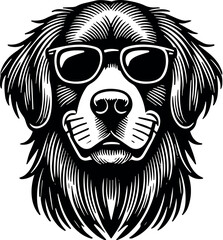 Golden Retriever Dog Face Vector Black Silhouette Cricut Design for Crafts