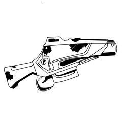 illustration of futuristic gun