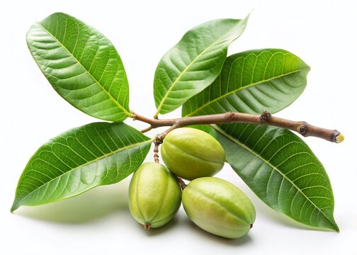 Terminalia ivorensis Chev. (Black Afara) Isolated on White Background - High-Resolution Stock Photo