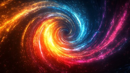 Fiery Vortex: Abstract swirling fire and ice. Cosmic energy, vibrant colors, fantasy art, dynamic motion.