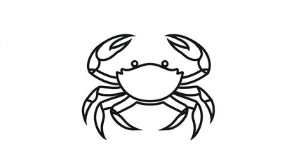 Fototapeta premium Line art crab illustration, white background, seafood menu design
