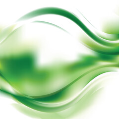 Abstract White Green Wavy Background