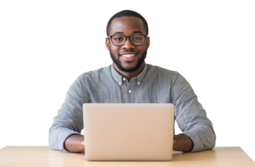 PNG Glasses laptop man computer.