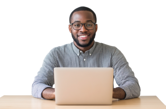 PNG Glasses laptop man computer.