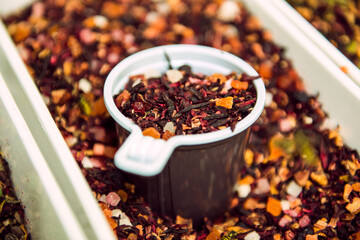 Tea, Marrakesh, Morocco, North Africa - Dried Pomegranate Leaves For Tea At The Spice Bazaar