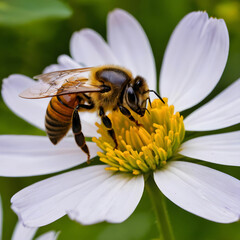 Macro shot of a bee on a flower outdoors