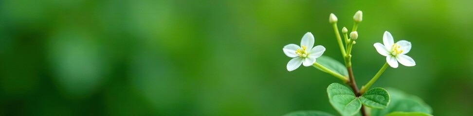 Small white flowers of Euonymus sacrosancta on a stem, wahoo, flowering plants, plant