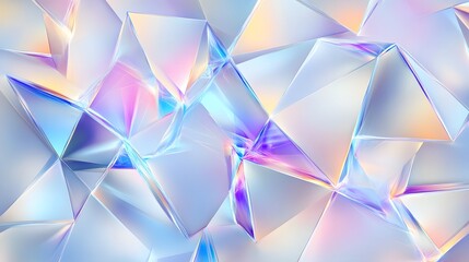 Dynamic reflections of iridescent geometric shapes digital art abstract environment contemporary viewpoint