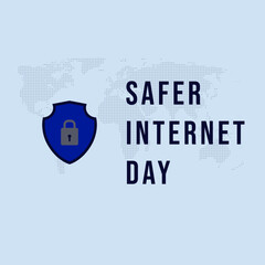 Safer Internet Day, February 6. Cyber security concept. Template for banner, card, poster, background.Vector illustration