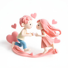 A loving couple sharing a heart-shaped moment.