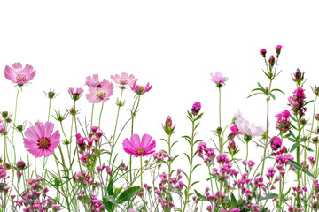 Obraz premium Vibrant pink wildflower border