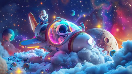 Close-up space exploration adventure