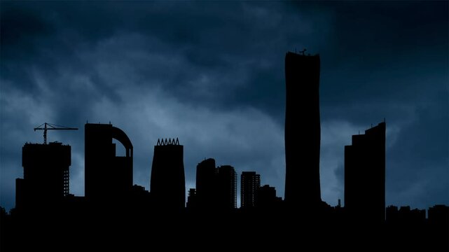 Ethiopia: Thunderstorm and Lightning flash over Addis Ababa Skyline,  Concept on topic weather, cataclysms, hurricane. Africa