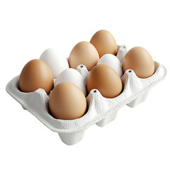 A Dozen Fresh Eggs in a Cardboard Carton