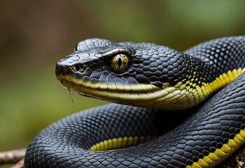 Close up of a black snake, chinese new year wallpaper