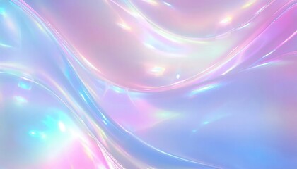 Obraz premium iridescent pastel fluid waves in holographic light, abstract background for futuristic design, art projects, or digital textures
